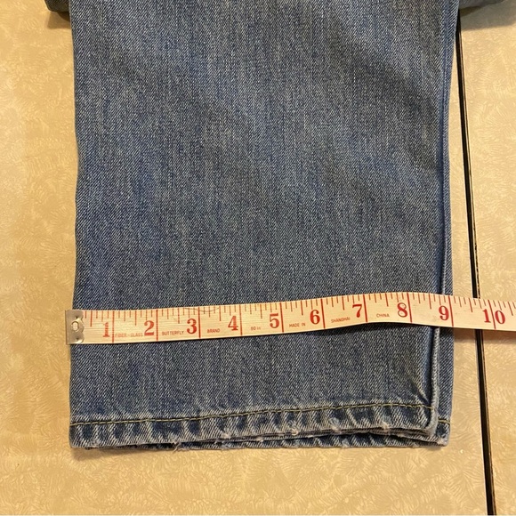 Levis Jeans Mens 38x30 Blue 505 Regular Fit Straight Medium Wash Denim Cotton - Picture 7 of 7